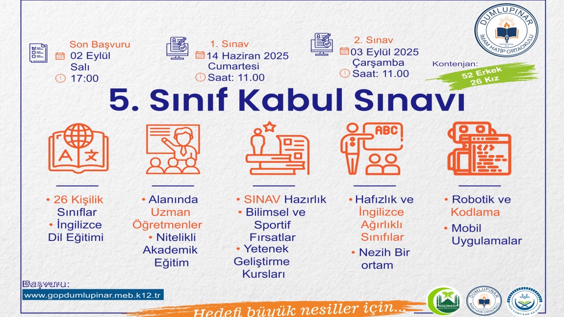 5. SINIF  KABUL SINAVI (İMAM HATİP BÖLÜMÜ)